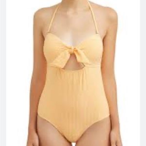 No Boundaries Pique Bunny Tie One Piece Swimsuit
